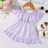 Robe imprimée à volants et ourlet à volants